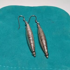 925 Silver Elongated Cocoon Earrings